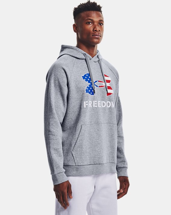 Men's UA Freedom Fleece Hoodie, Gray, pdpMainDesktop image number 0